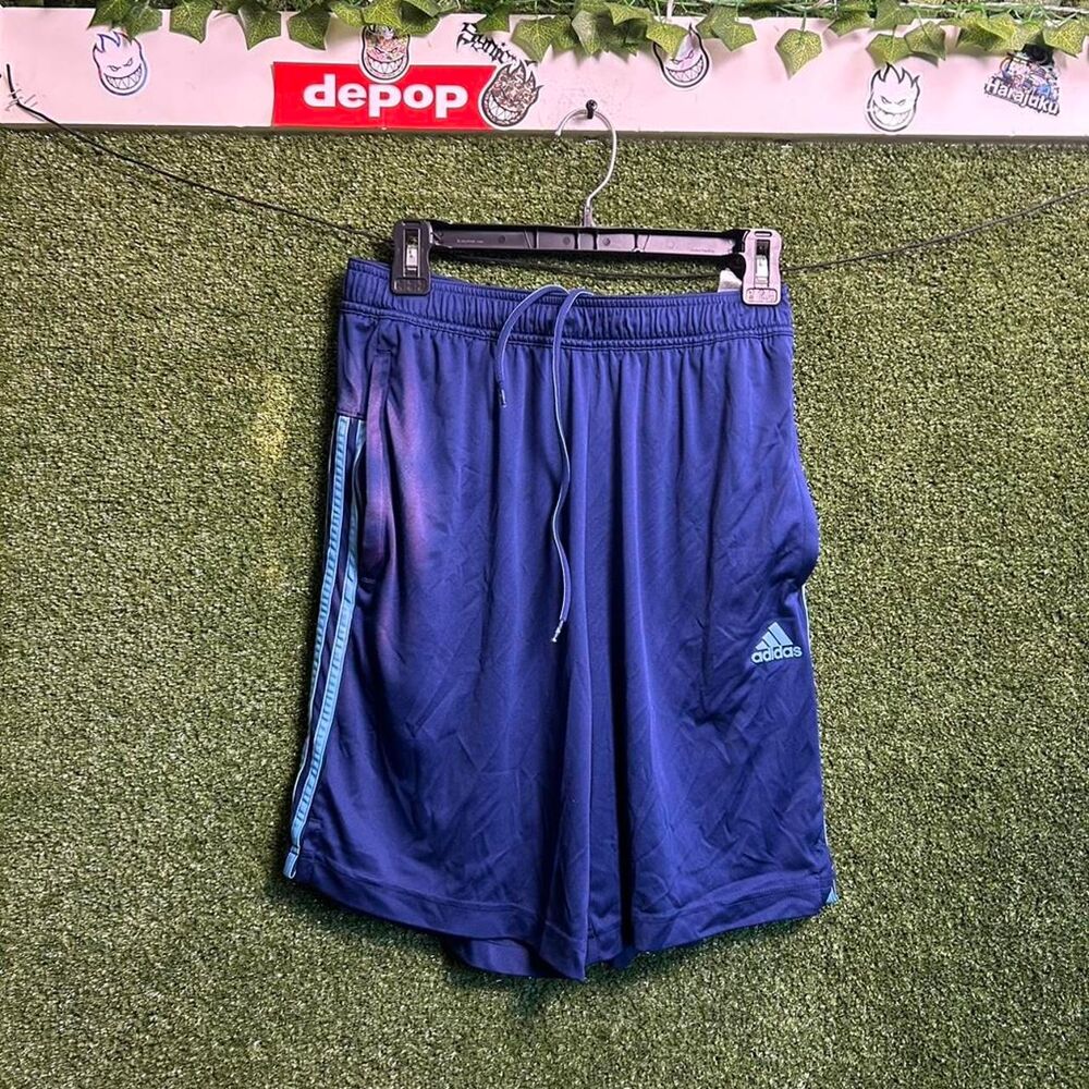 Adidas Men's Blue and Navy Shorts